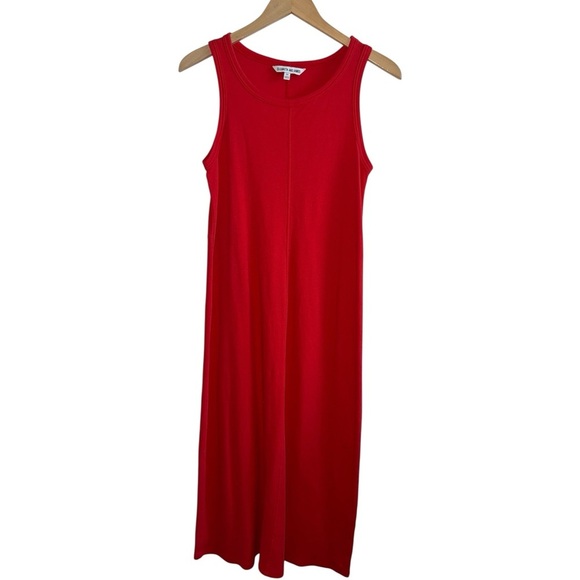 ELIZABETH AND JAMES Cosmic Lava Cotton Sleeveless Tank Midi Dress Red-Orange XS - Picture 4 of 6